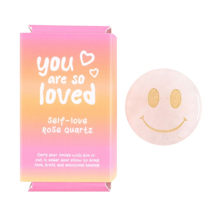 Rose Quartz You Are Loved Happy Face