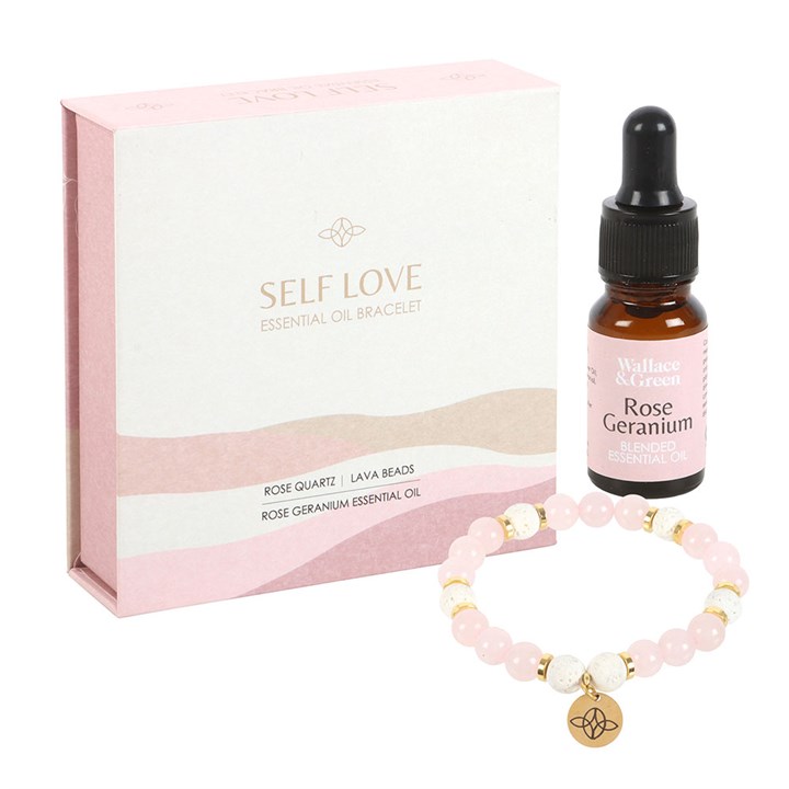 Rose Quartz Self Love Crystal Essential Oil Bracelet - Image 4