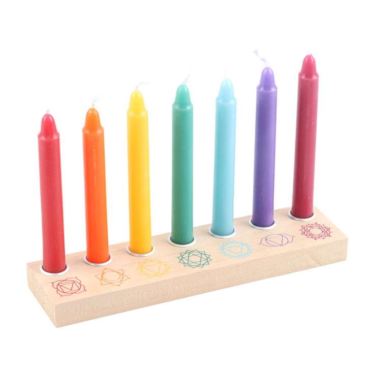 7 Chakra Energy Candle and Crystal Gift Set