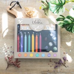 7 Chakra Energy Candle and Crystal Gift Set