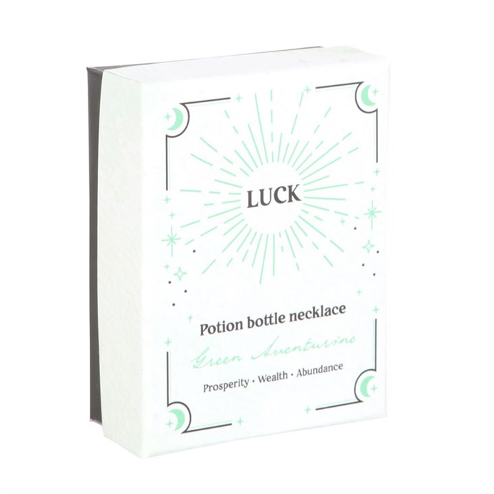Aventurine Luck Crystal Chip Potion Bottle Necklace