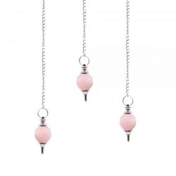 Rose Quartz Faceted Sphere Pendulum