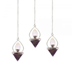 Amethyst and Clear Quartz Lantern of Life Pendulum