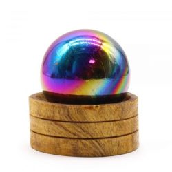 Amethyst Aura Titanium 50mm Sphere with Stand