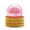 Rose Quartz Aura Titanium 50mm Sphere with Stand