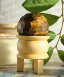 tigers eye faceted sphere
