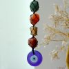 7 Chakra Stones and Evil Eye Hanging Pendant