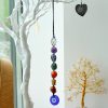 7 Chakra Stones and Evil Eye Hanging Pendant