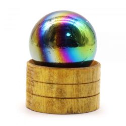 Amethyst Aura Titanium 40mm Sphere with Stand
