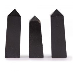 Black Tourmaline Set of 3 Obelisk Points