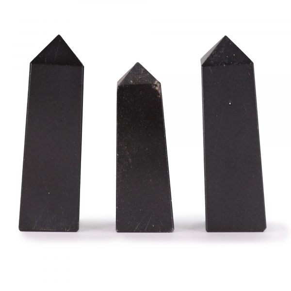 Black Tourmaline Set of 3 Obelisk Points