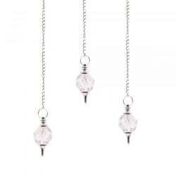 Clear Quartz Faceted Sphere Pendulum
