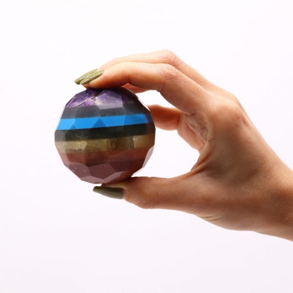 7 chakra faceted sphere