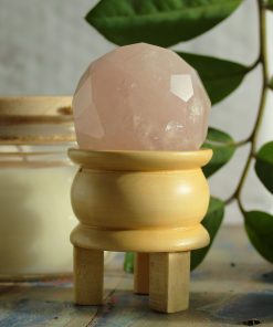 rose quartz faceted sphere
