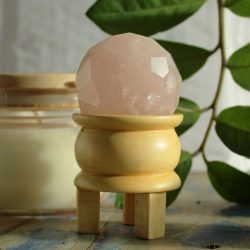 rose quartz faceted sphere