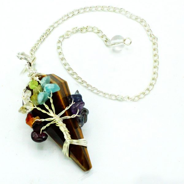 Tigers Eye and 7 Chakra Magic Pendulum