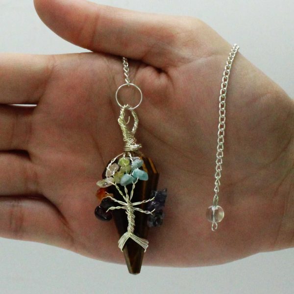 Tigers Eye and 7 Chakra Magic Pendulum