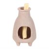 Greige Ribbed Palo Santo Burner - Image 3