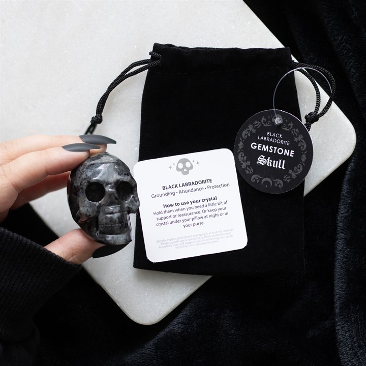 Black Labradorite Skull - Image 4