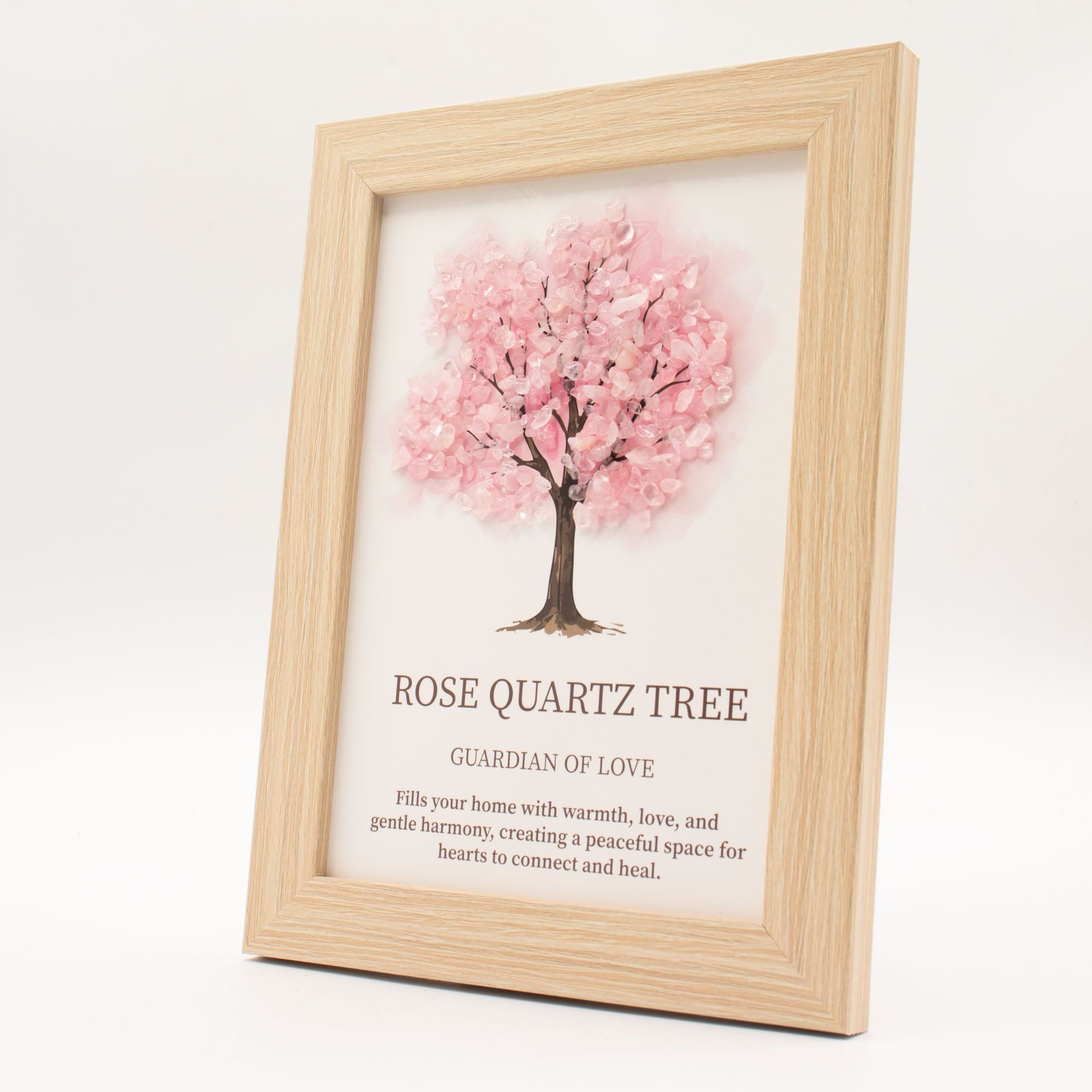 Rose Quartz Gemstone Tree of Life Picture (20 x 14.7 x 1cm) - Image 3