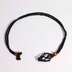 Black Cord Gemstone Necklace