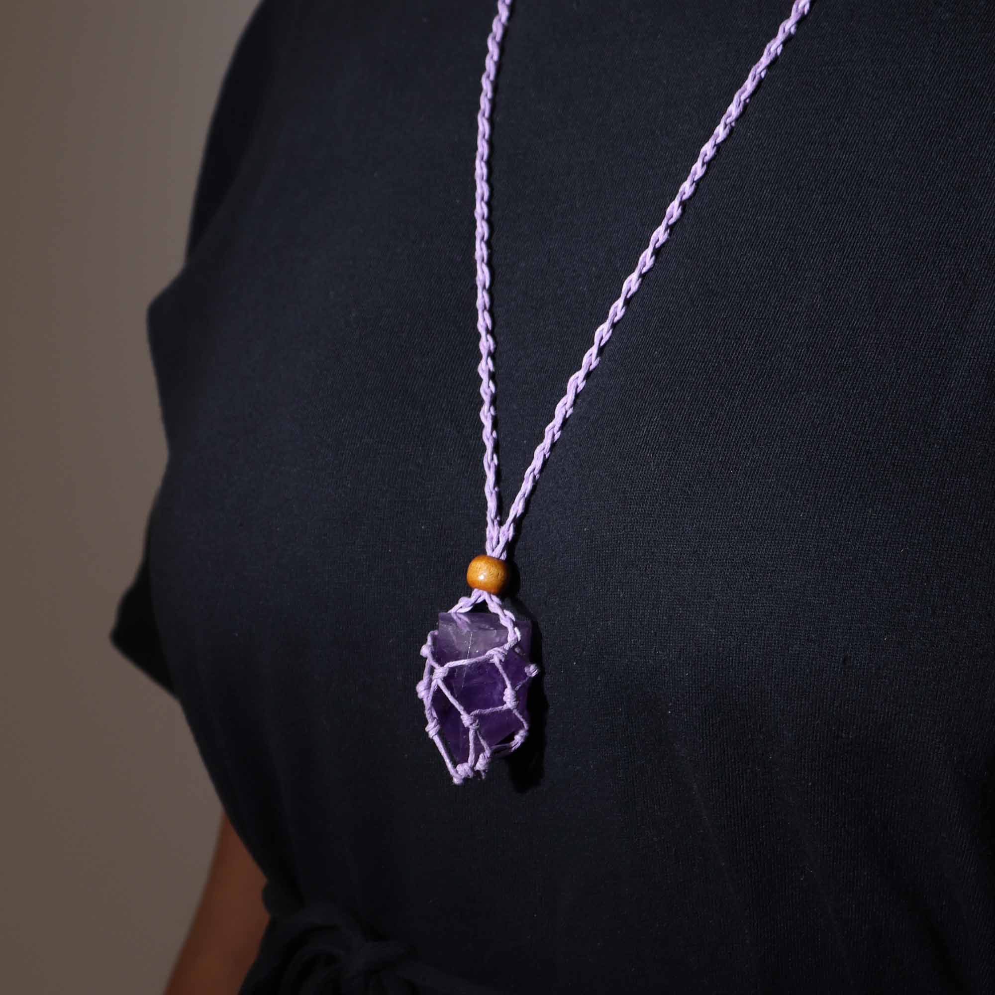Purple Cord Gemstone Necklace - Image 5