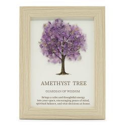 Amethyst Gemstone Tree of Life Picture (20 x 14.7 x 1cm)