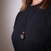 Black Cord Gemstone Necklace - Image 5
