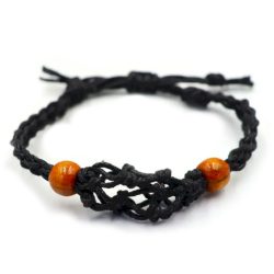 Black Cord Gemstone Bracelet
