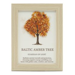 Baltic Amber Gemstone Tree of Life Picture (20 x 14.7 x 1cm)