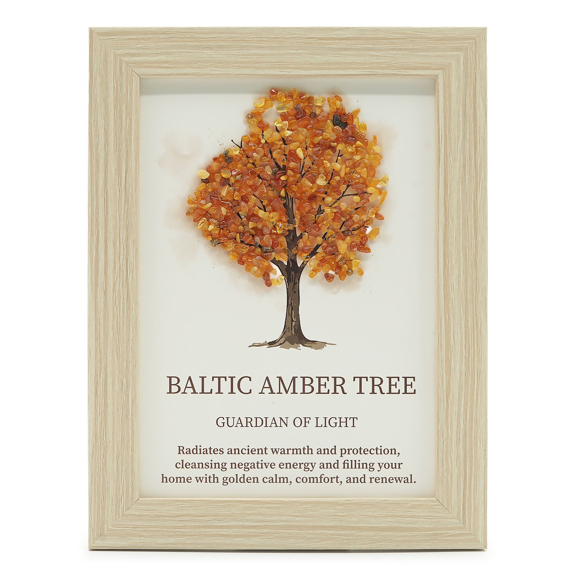 Baltic Amber Gemstone Tree of Life Picture (20 x 14.7 x 1cm)