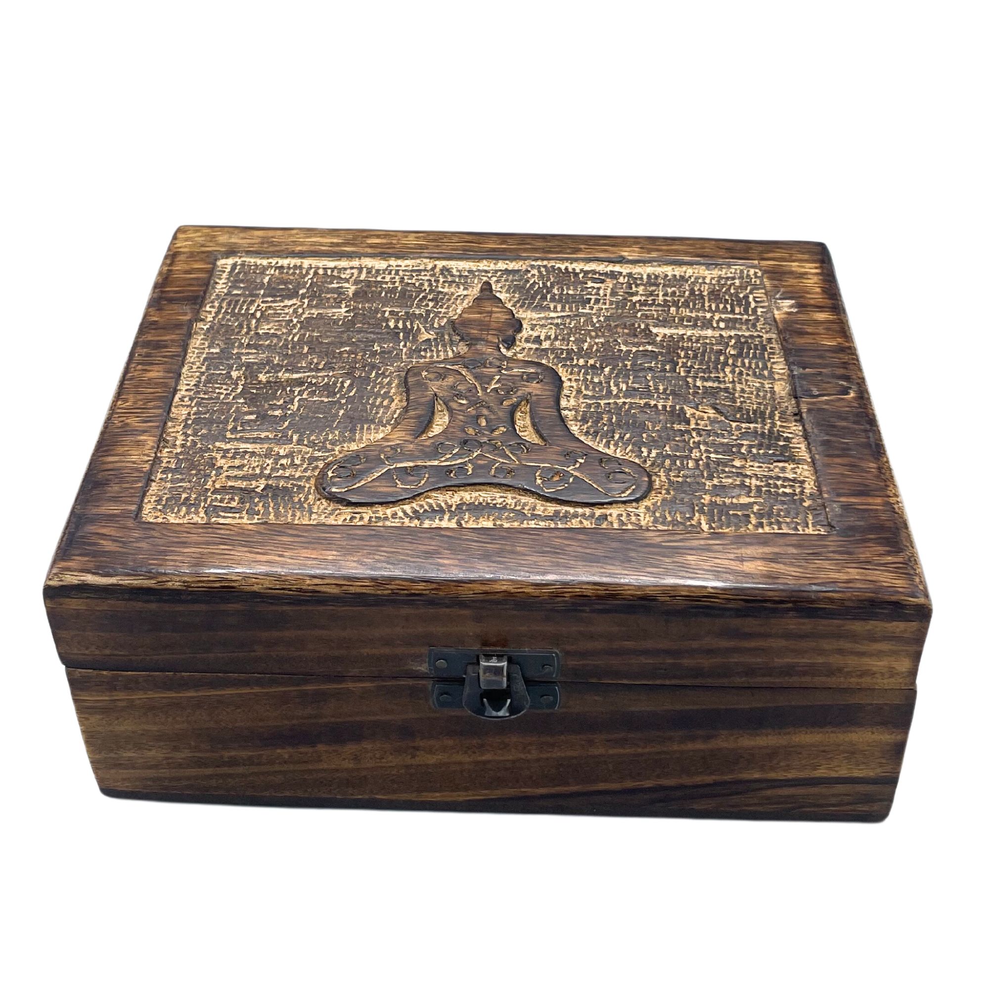 Buddha Wooden Keepsake Box 20 x 15 x 7.5cm