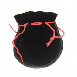 Black Quality Gothic Velvet Pouch -12 x 8cm