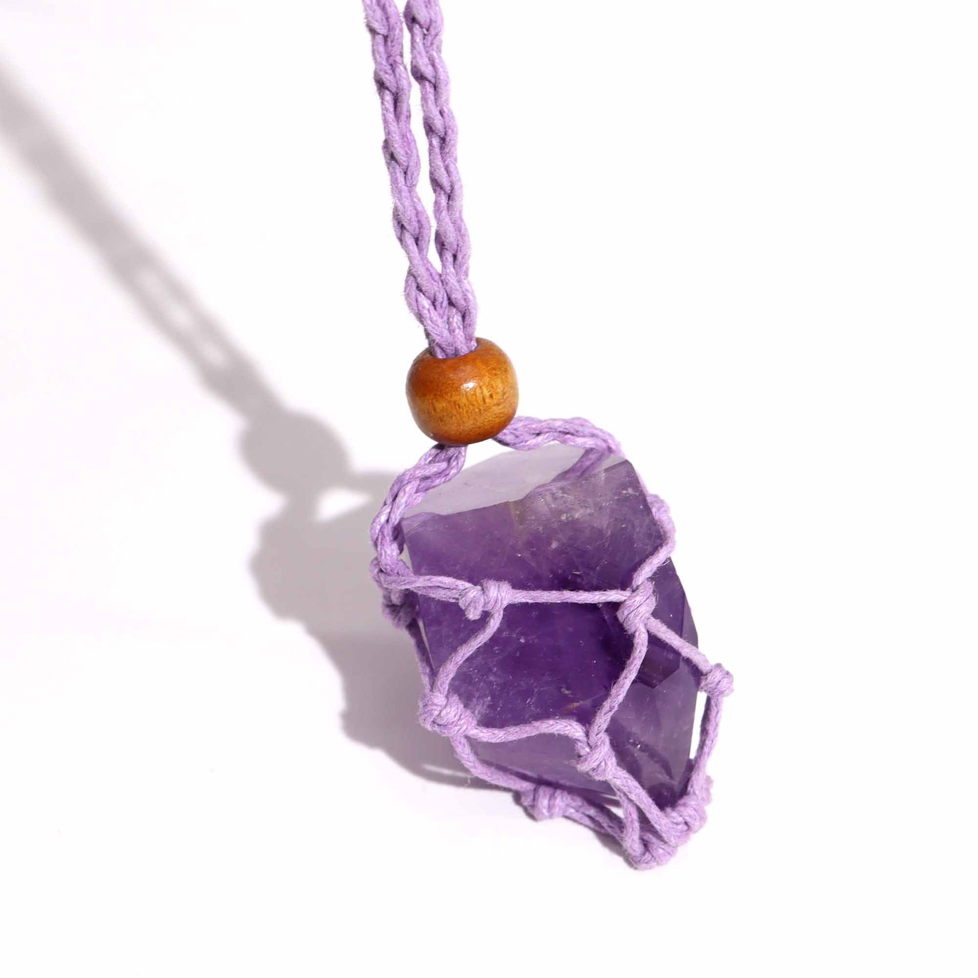 Purple Cord Gemstone Necklace - Image 4
