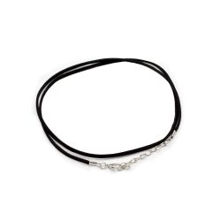 Black Faux Leather Pendant Cord - 2.5mm x 55cm