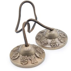 Premium Brass Tibetan Tingsha Bells - Lucky Symbols
