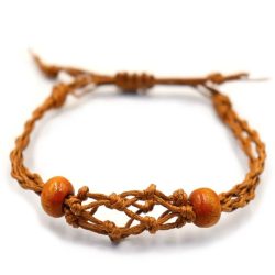 Brown Cord Gemstone Bracelet