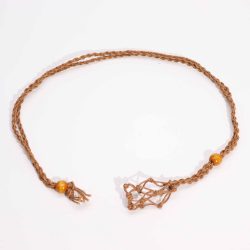 Brown Cord Gemstone Necklace