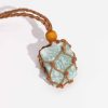 Brown Cord Gemstone Necklace - Image 4