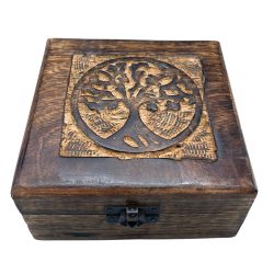 Tree of Life Wooden Keepsake Box 13 x 13 x 6cm
