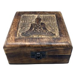 Buddha Wooden Keepsake Box 13 x 13 x 6cm