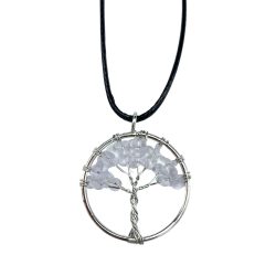 Clear Quartz Tree of Life Pendant